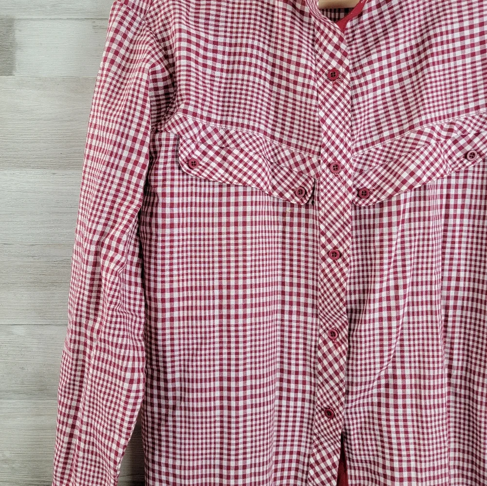 Vintage 80s Fenton Red Plaid Western Button Down Women's Shirt Size 15/16 - Picture 10 of 14